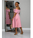FRESH START OFF SHOULDER DRESS - PINK