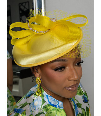Pure Elegance Fascinator - Yellow