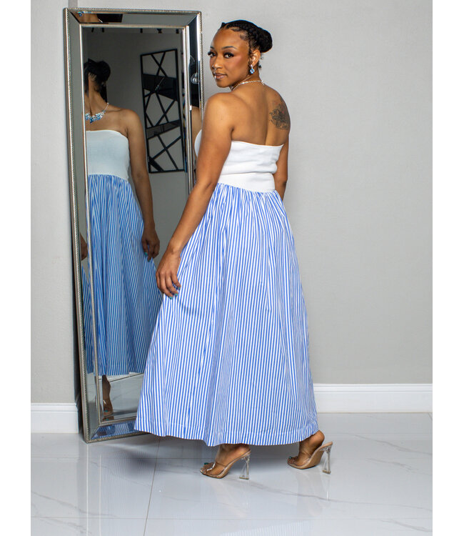 Take Me With You Striped Maxi Dress