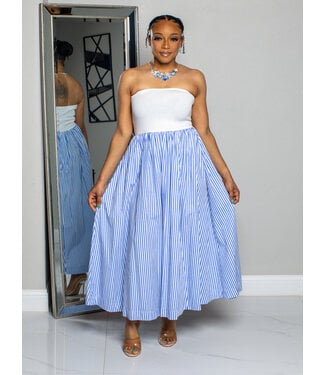 Take Me With You Striped Maxi Dress