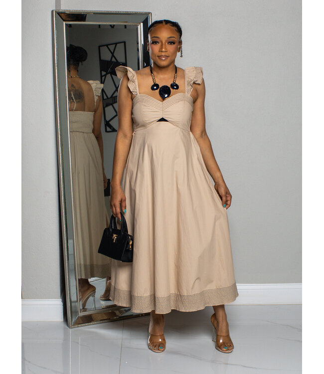 PLACES TO GO MIDI DRESS