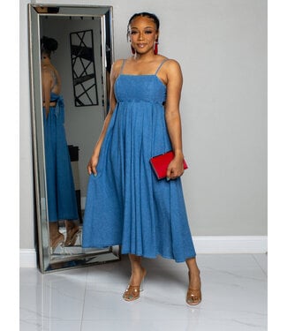 HEART 2 HEART DENIM MIDI DRESS