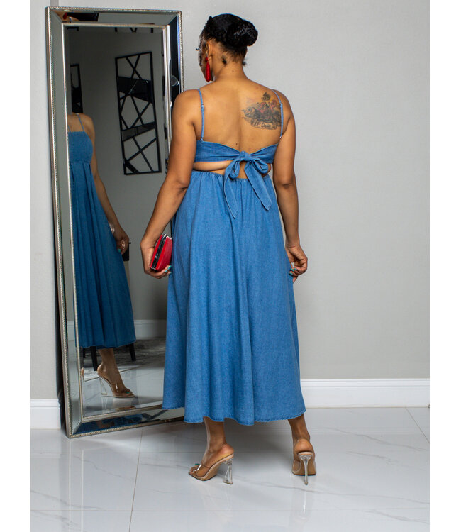 HEART 2 HEART DENIM MIDI DRESS