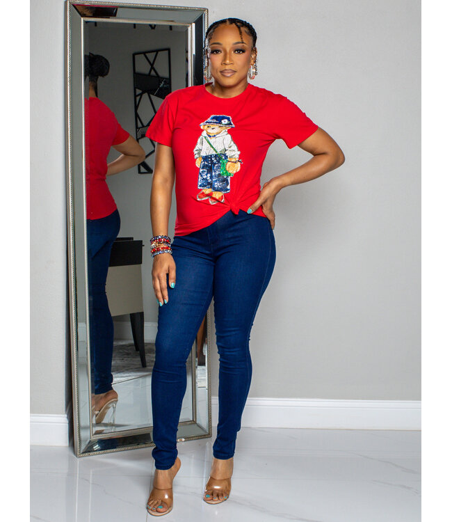 Always On The Go Bear Graphic T-Shirt