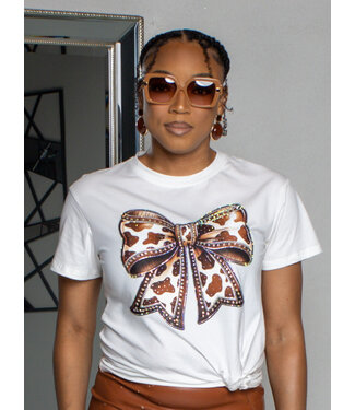 Leopard Bow Graphic T-Shirt