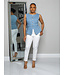In A Straight Line Denim Vest Top