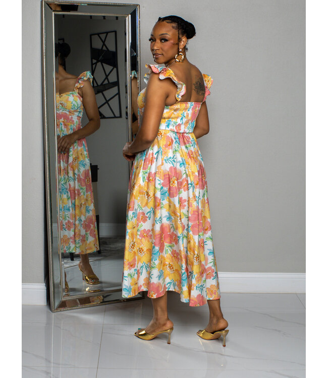 Feeling Free Floral Midi Dress