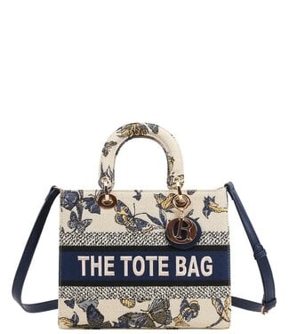 Lost In Paradise 2PC Tote Bag & Wallet Set - Navy