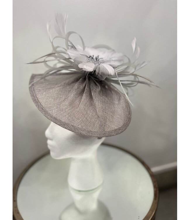 Giving My All Fascinator - Grey