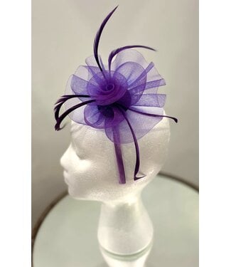 Hello Rose Fascinator - Purple