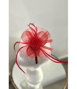 Hello Rose Fascinator - Red