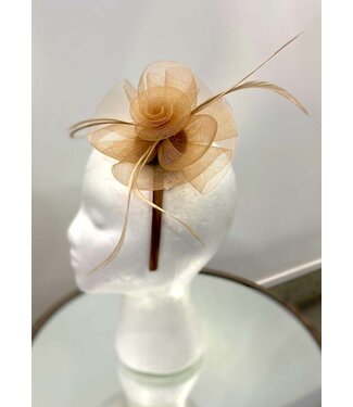 Hello Rose Fascinator - Tan