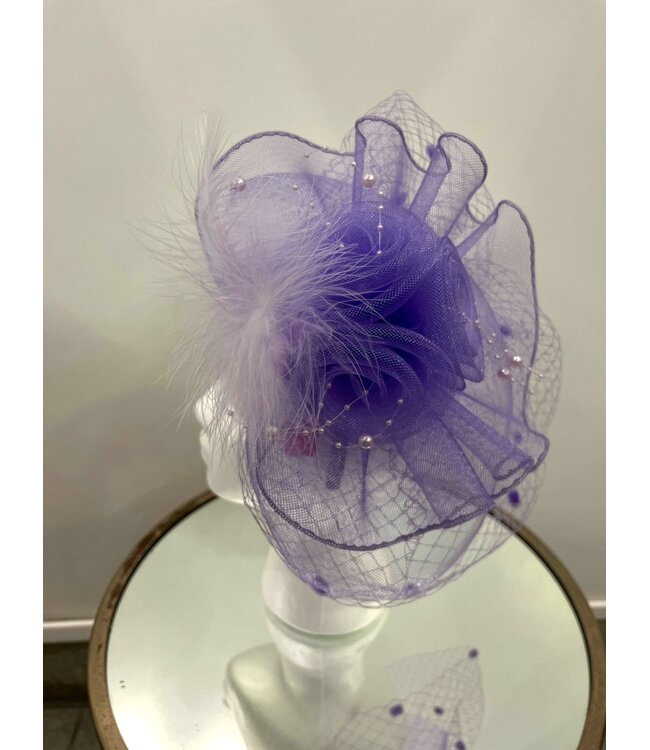 FEATHERY ROSES FASCINATOR - LAVENDER