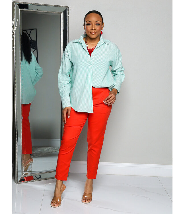 Making Rounds Striped Top - Green