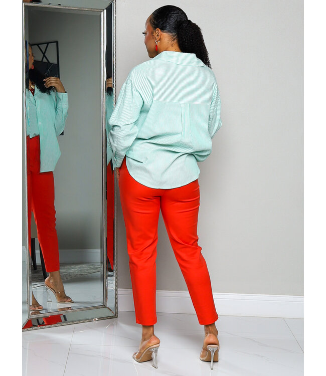 Making Rounds Striped Top - Green