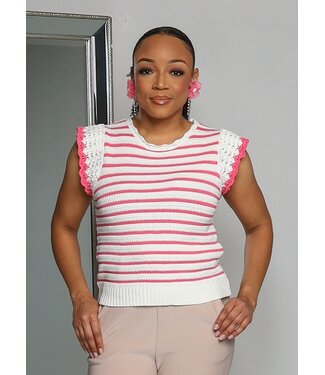 Special Gift Striped Top - Coral