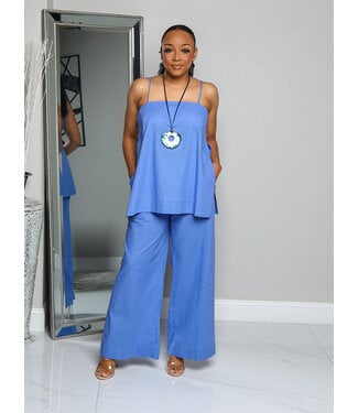 Go With The Flow Pants Set - Blue