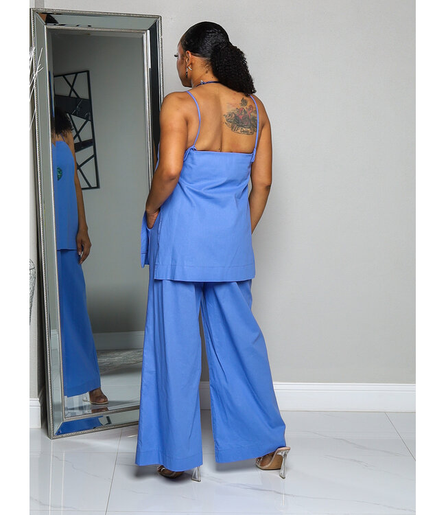 Go With The Flow Pants Set - Blue