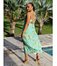 Criss Cross Lemon Sauce Midi Dress