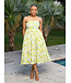 Sweet Citrus Bloom Midi Dress