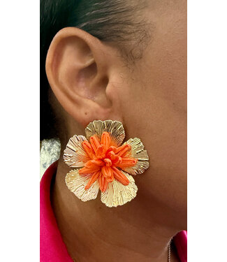 WATCH ME BLOOM EARRINGS - ORANGE