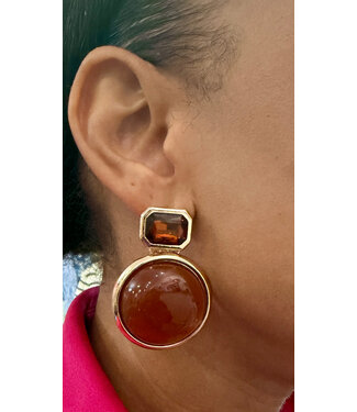 MISSED ONE EARRINGS - BROWN