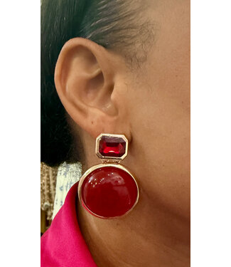 MISSED ONE EARRINGS - BURGUNDY