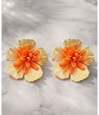 WATCH ME BLOOM EARRINGS - ORANGE