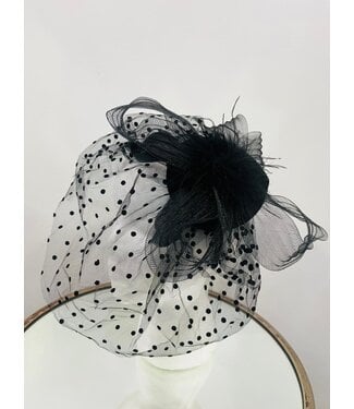 Dotty Dreams Fascinator - Black