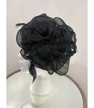 Luxurious Bloom Fascinator - Black