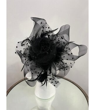 Florette Bloom Fascinator - Black
