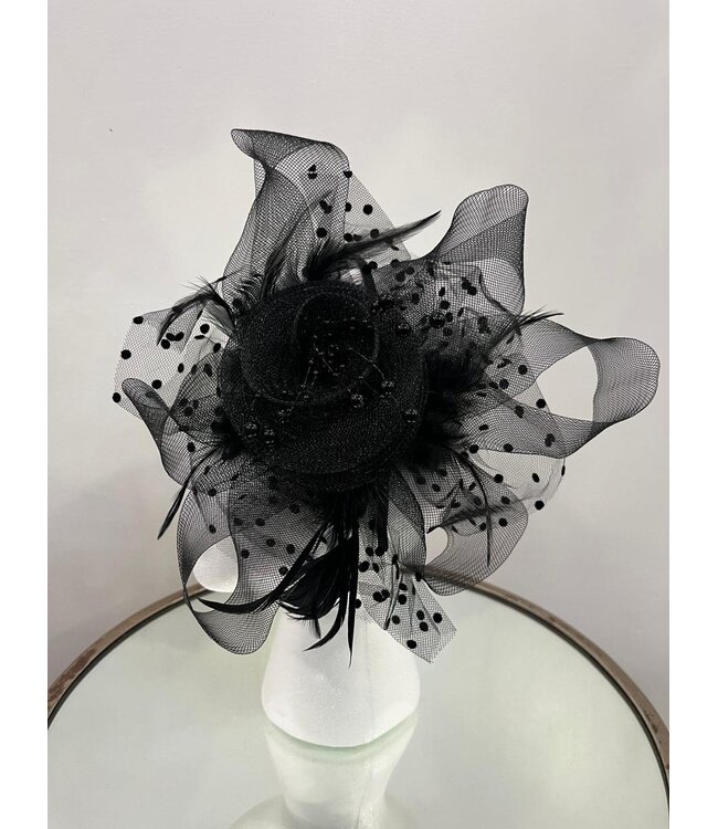 Florette Bloom Fascinator - Black