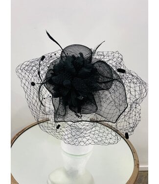 Mysterious Flower Fascinator - Black