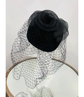 Velvet Rosette Fascinator - Black
