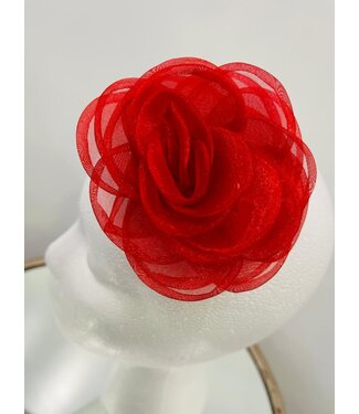 A Rose For You Rosette Fascinator & Corsage - Dark Red