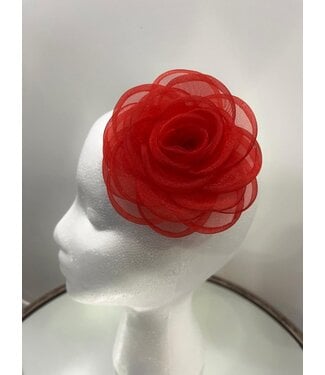 A Rose For You Rosette Fascinator & Corsage - Red