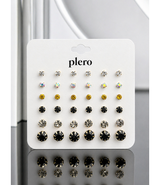 HIGHS & LOWS 18 PAIR EARRING SET - SILVER