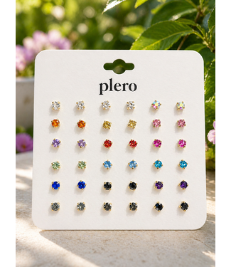 BITS N PIECES 18 PAIR EARRING SET - SILVER