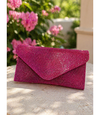 LET'S DANCE RHINESTONE CLUTCH - PINK