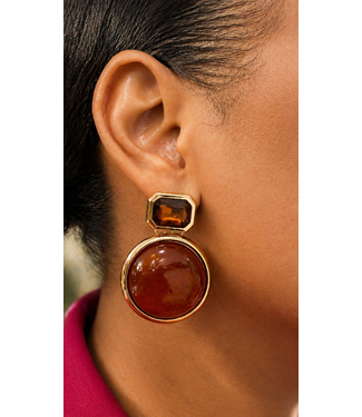 MISSED ONE EARRINGS - BROWN