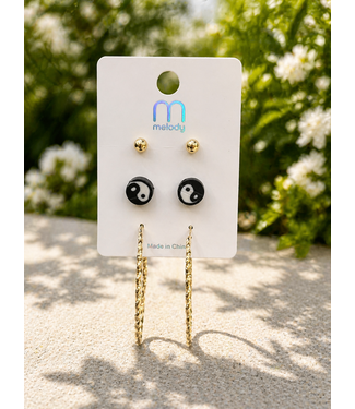 Eye Ballin 3 Pair Earring Set