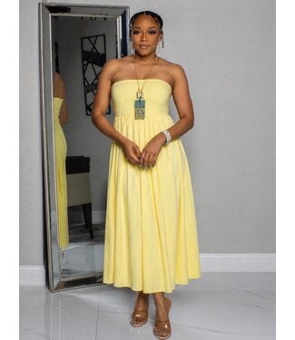 Fun In The Sun Midi Dress - Yellow