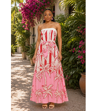 Island Palm Breeze Maxi Dress
