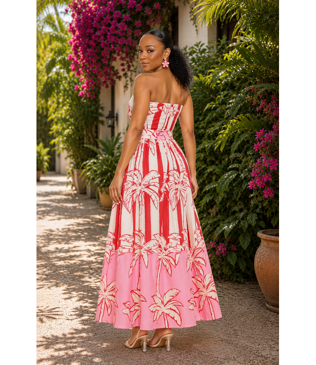 Island Palm Breeze Maxi Dress