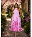 Sweet Bubblegum Petals Midi Dress