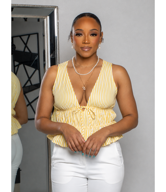 Picnic Date Striped Top - Yellow
