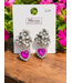 FLOWER POWER CLIP ON EARRINGS - FUCHSIA