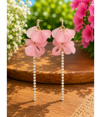 Petals Of Love Earrings - Coral
