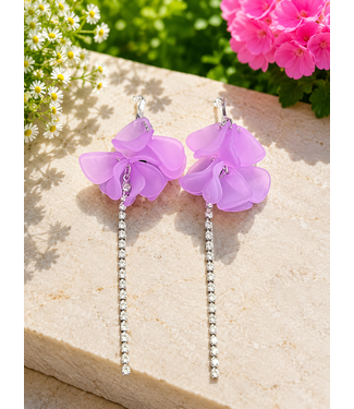 Petals Of Love Earrings - Lavender