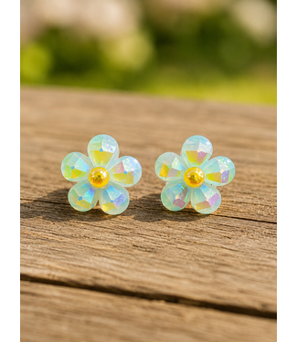 Play Time Floral Earrings - Green